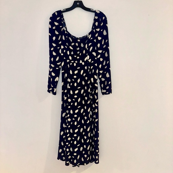 Reformation Sigmund Midi Dress, 2, Blue Splatter Print - Picture 2 of 16